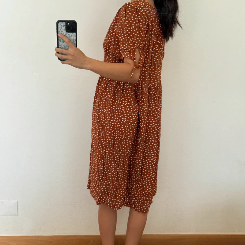 polkadot midi dress