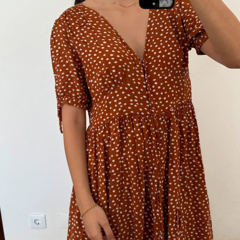polkadot midi dress