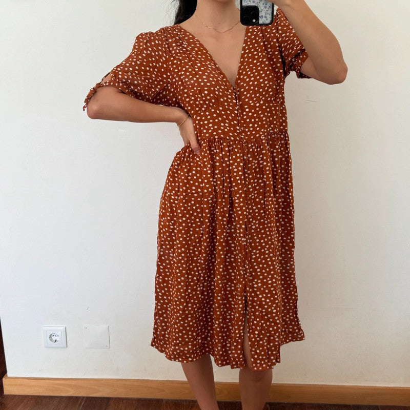 polkadot midi dress