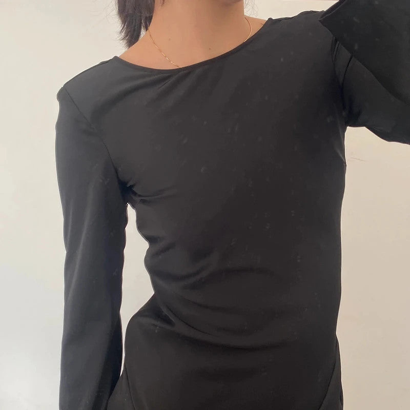 ruched slit silky longsleeve maxi dress