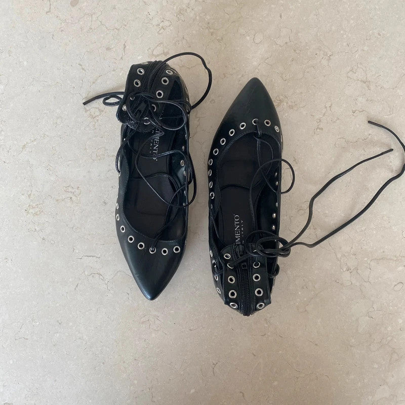 rinascimento unique eyelets ballet flats
