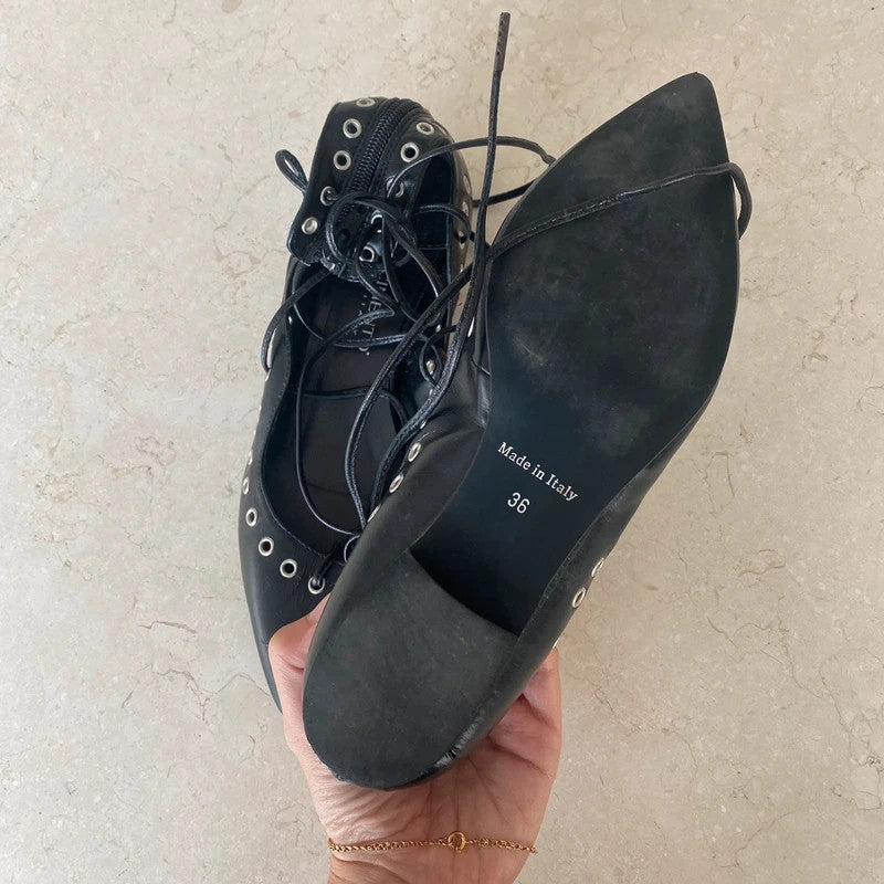 rinascimento unique eyelets ballet flats