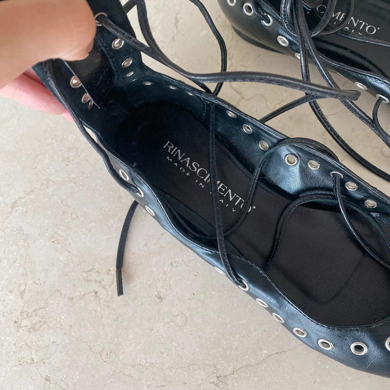rinascimento unique eyelets ballet flats