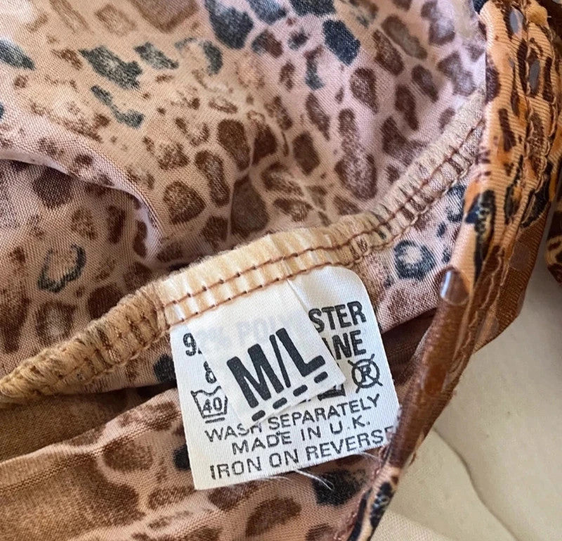 vintage sequined animal print longsleeve top