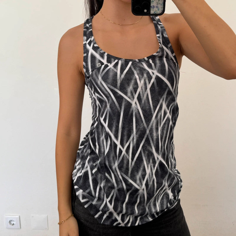 printed sporty athletic tank top