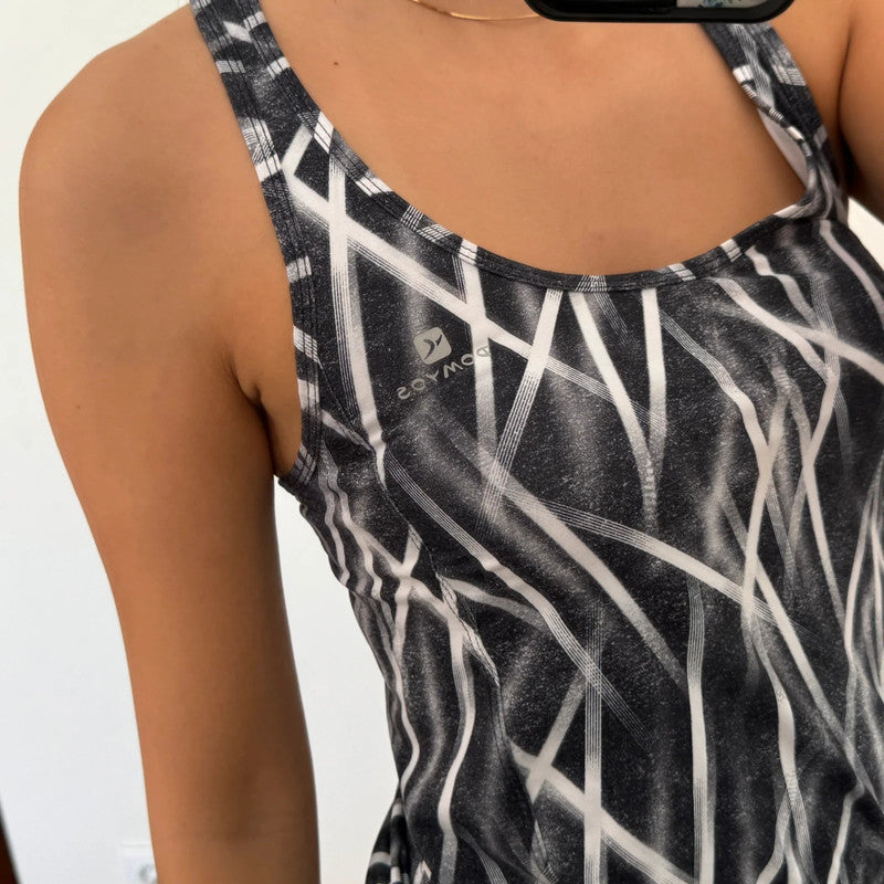 printed sporty athletic tank top
