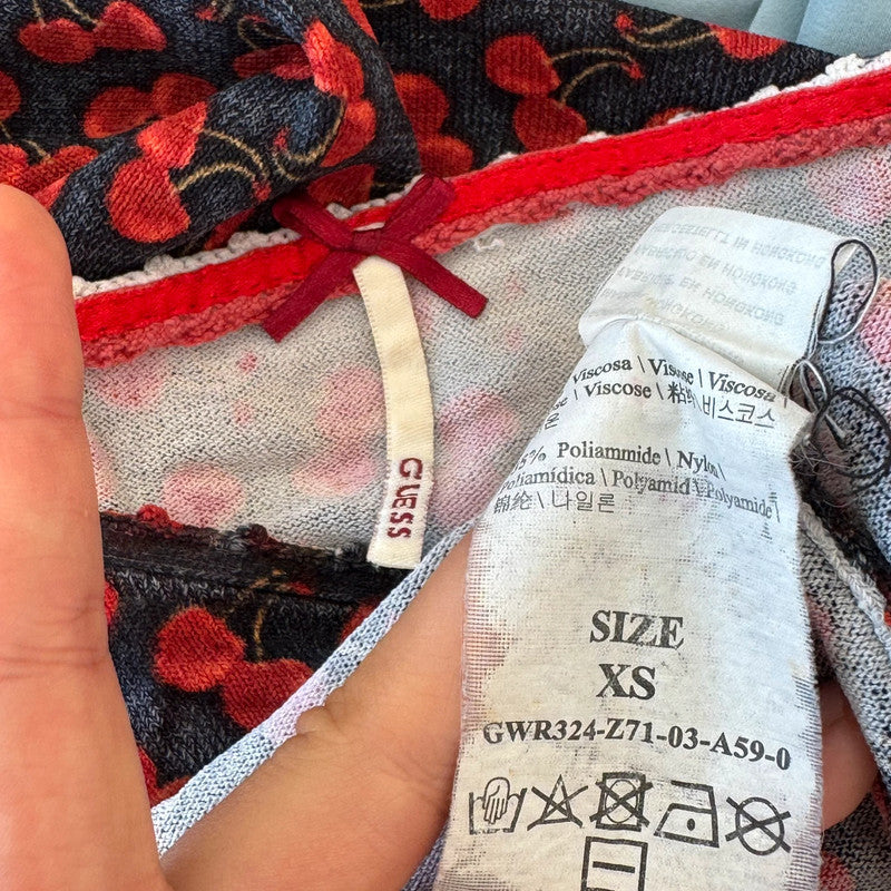 vintage guess all over cherry print cami top