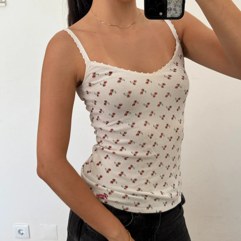 guess cherry print cami top