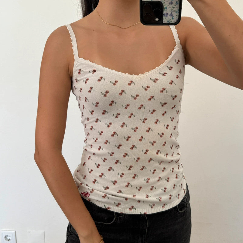guess cherry print cami top