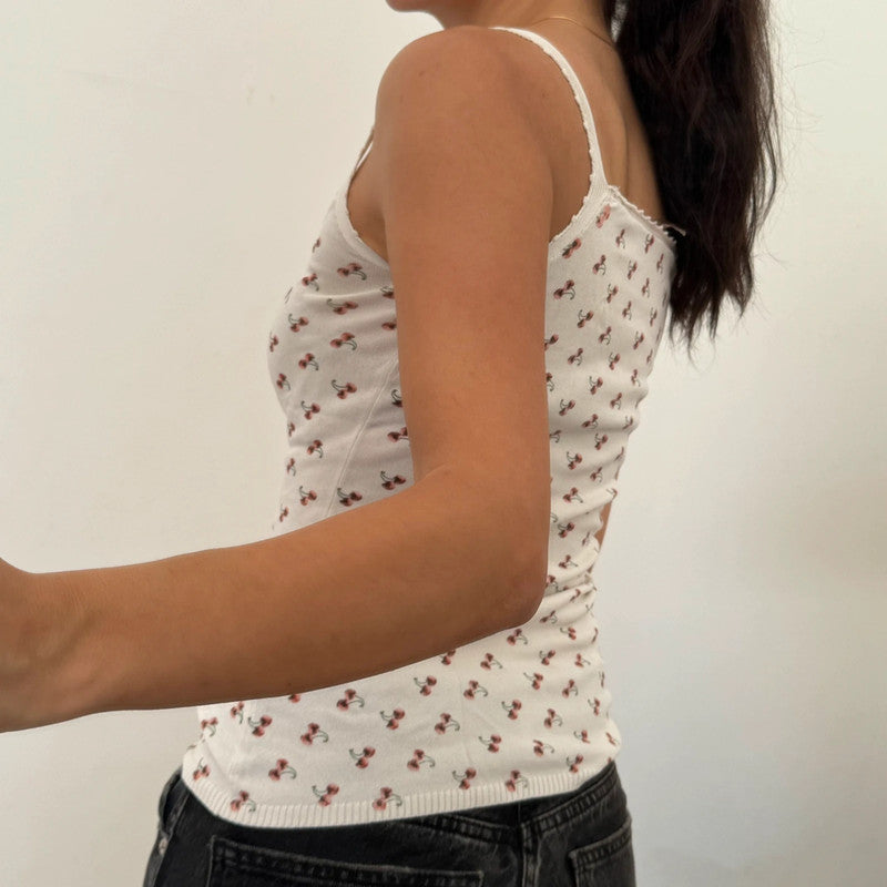 guess cherry print cami top